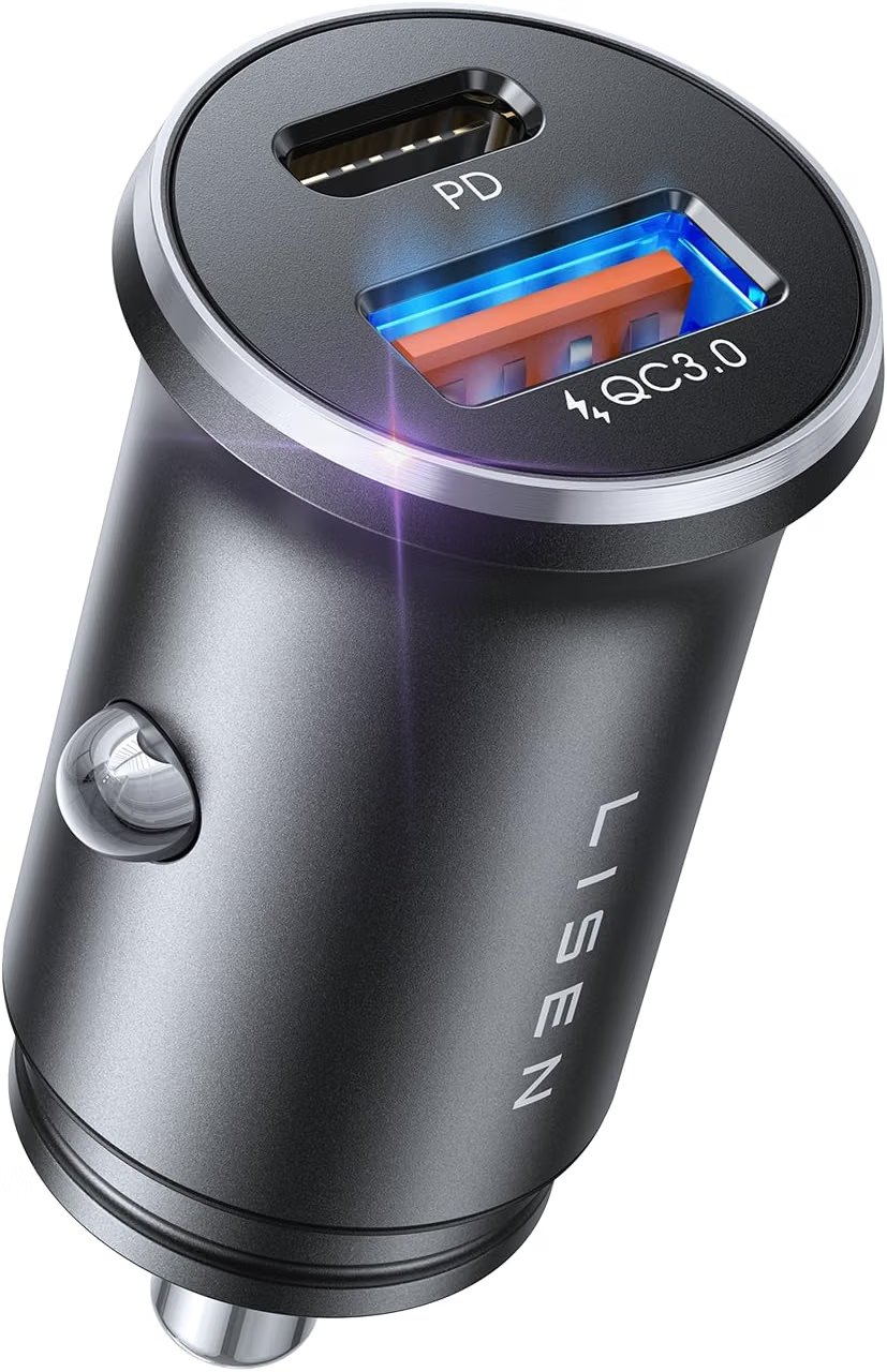 LISEN しがーソケット usb シガーソケット usb-c【業界最小・PD36W+QC18W急速充電】車 充電器 タイプc 12V/24V全対応