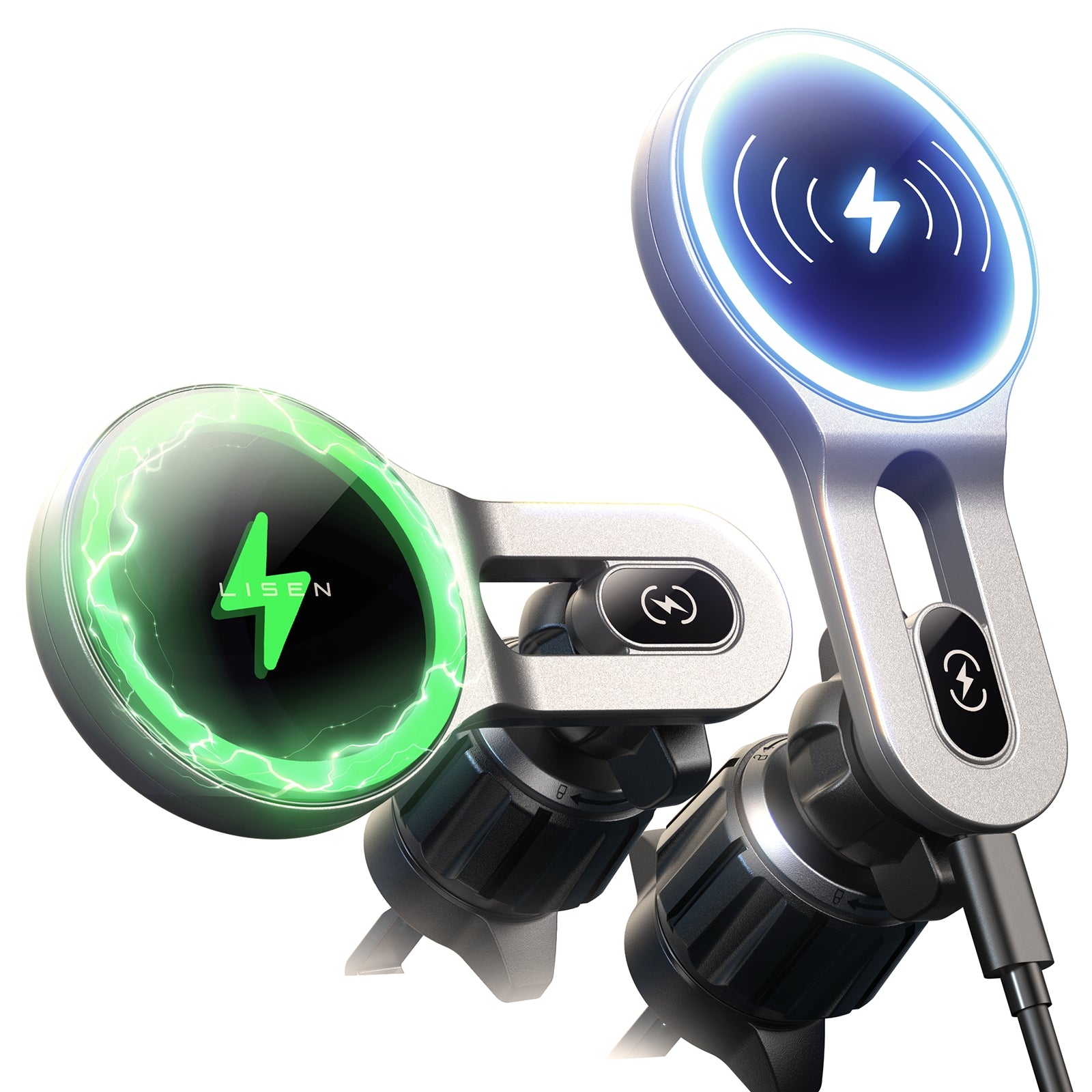 LISEN MagSafe対応 カーマウント充電器【15W プロ】 