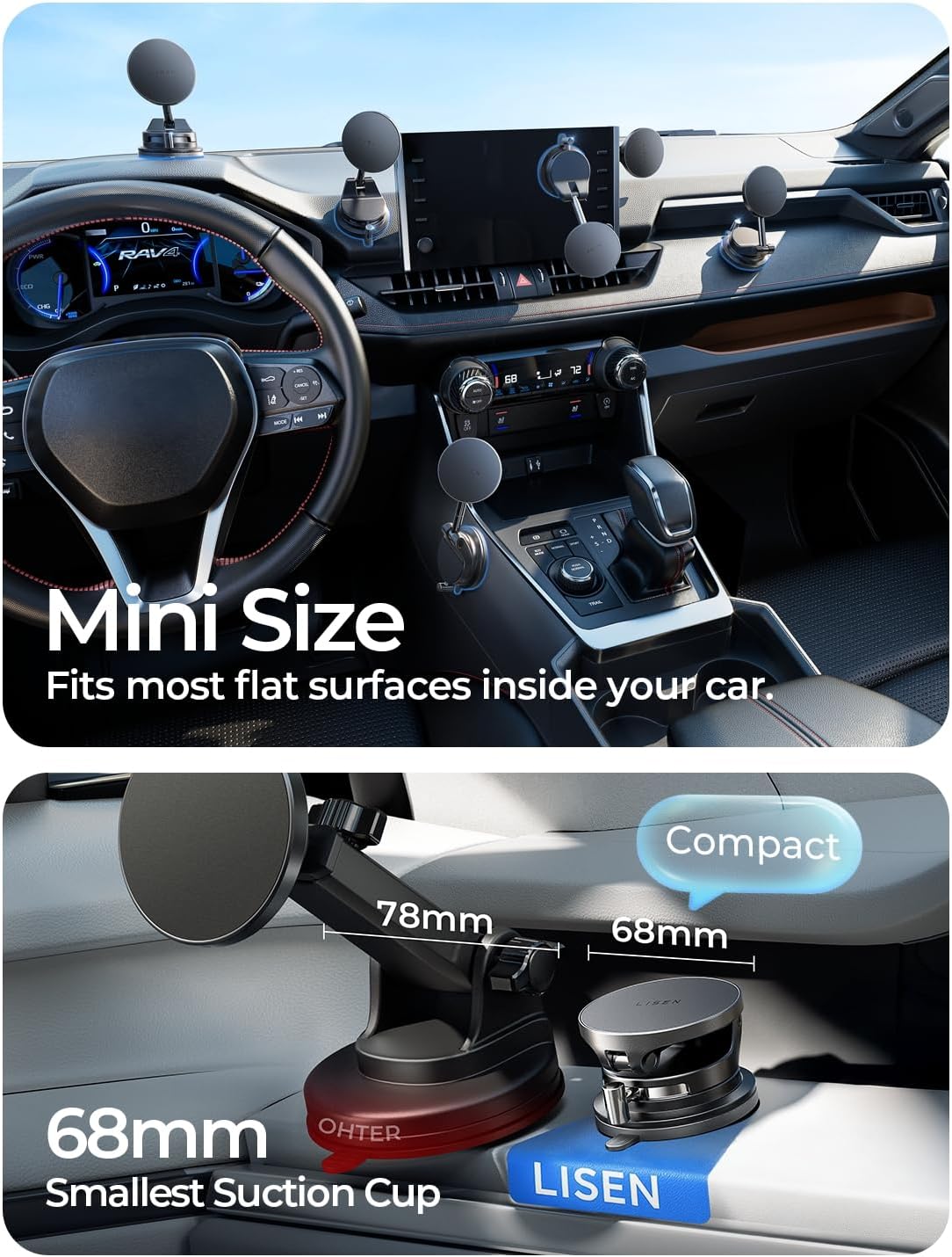 LISEN 15W Magsafe Car Mount Charger for iPhone 18 Pro Max, Magnetic Wireless Car Charger, Phone Mount, Magnetic Phone Holder for Carfor iPhone 18 Pro Max 17 16 15 14 13 12 Samsung Pixel