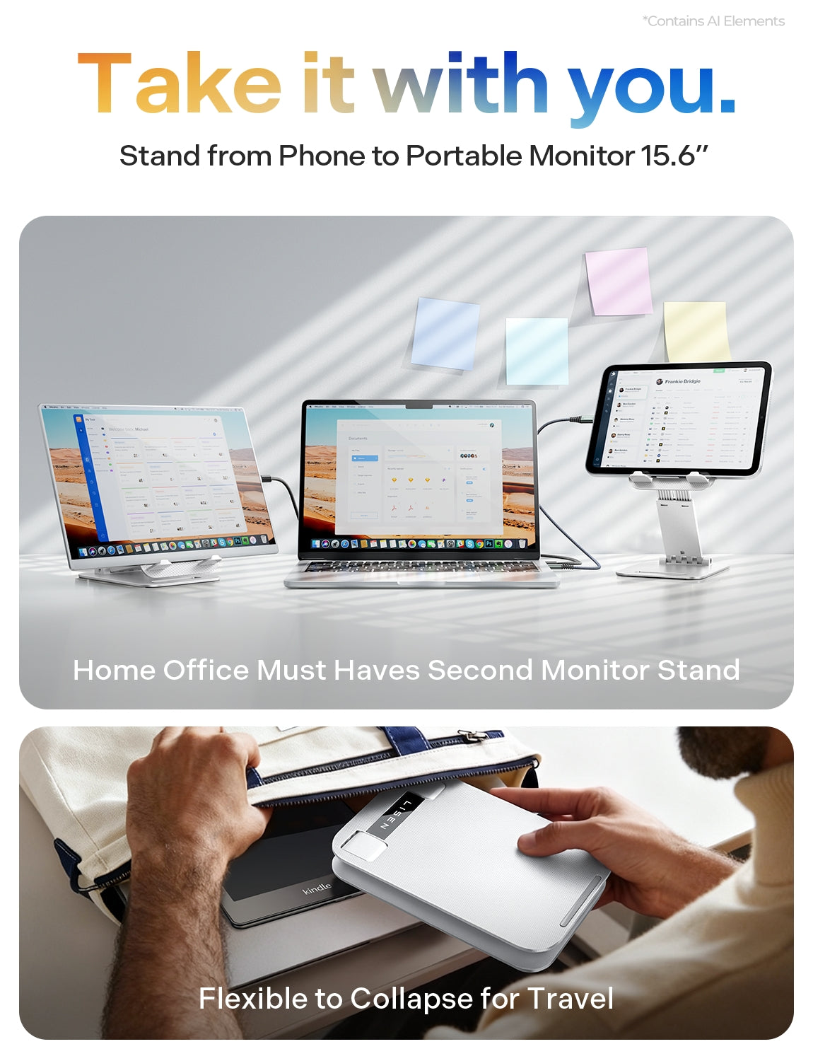 LISEN for iPad Stand Adjustable Tablet Holder Desk, iPad Accessories White