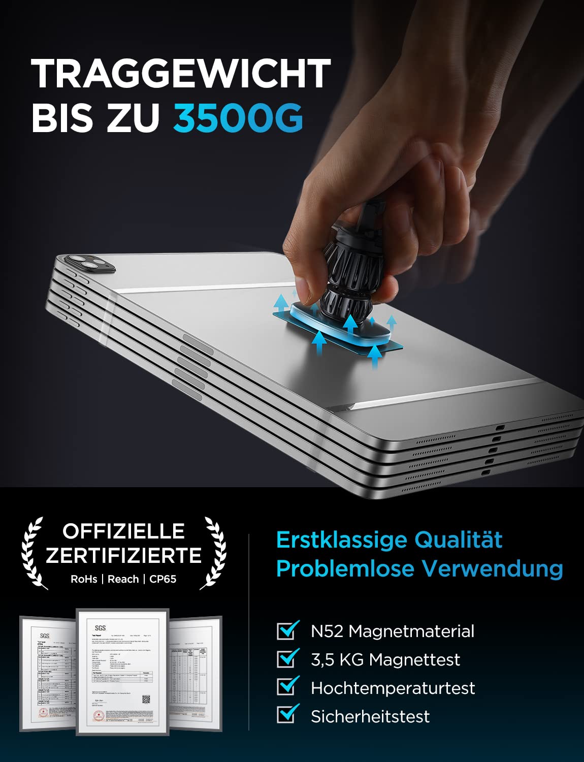 LISEN Handyhalterung Auto Magnet 2026 Upgraded Clamp Handyhalter Auto