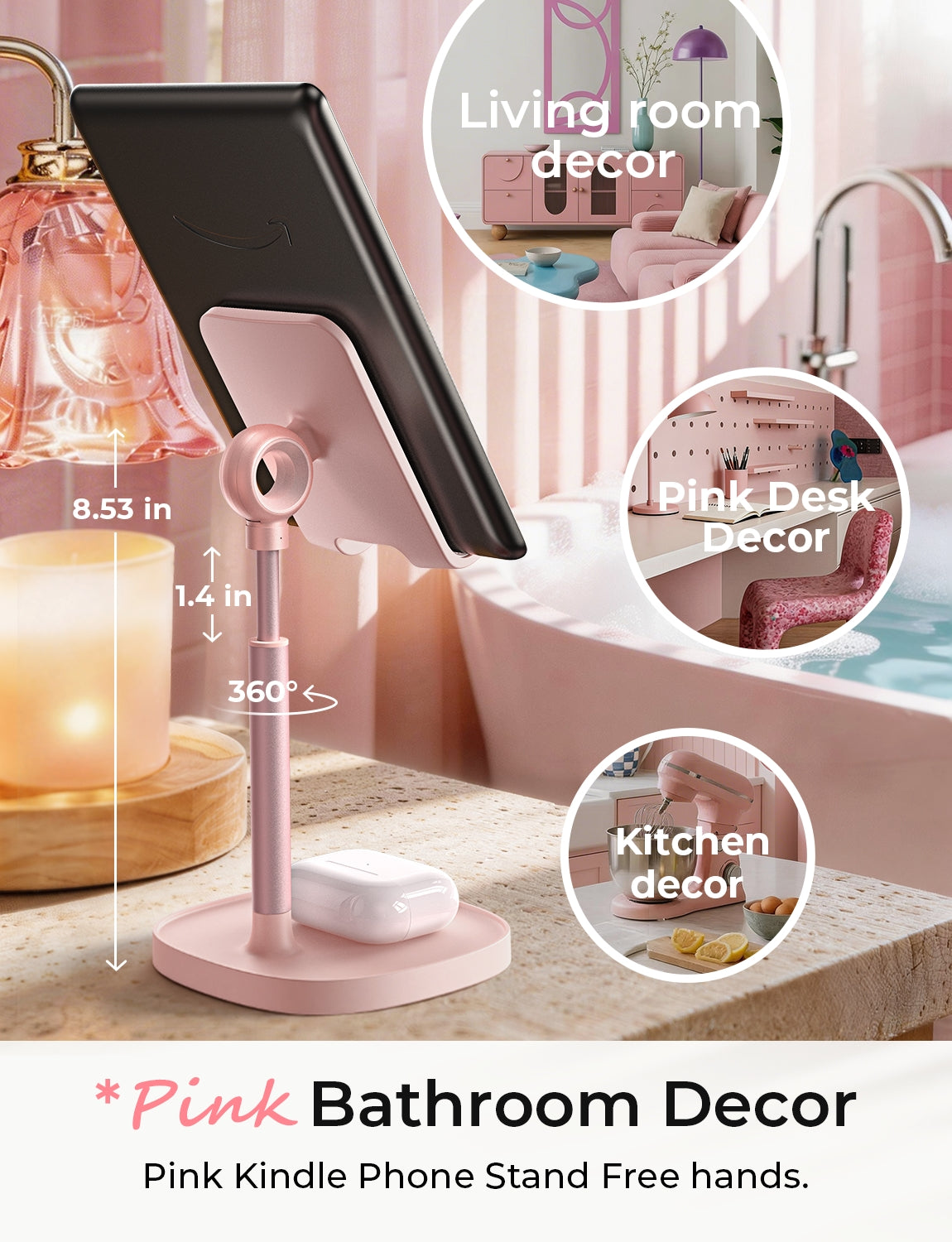 LISEN Desk Phone Stand Holder, Gifts for Teen Girls Women Room Decor Stuff