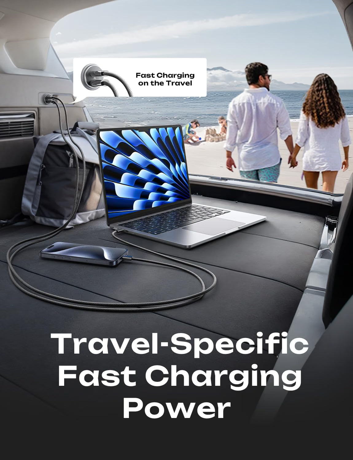 LISEN 90W USB-C Car Charger Fast Charge, PD 45W Type-C Adapter