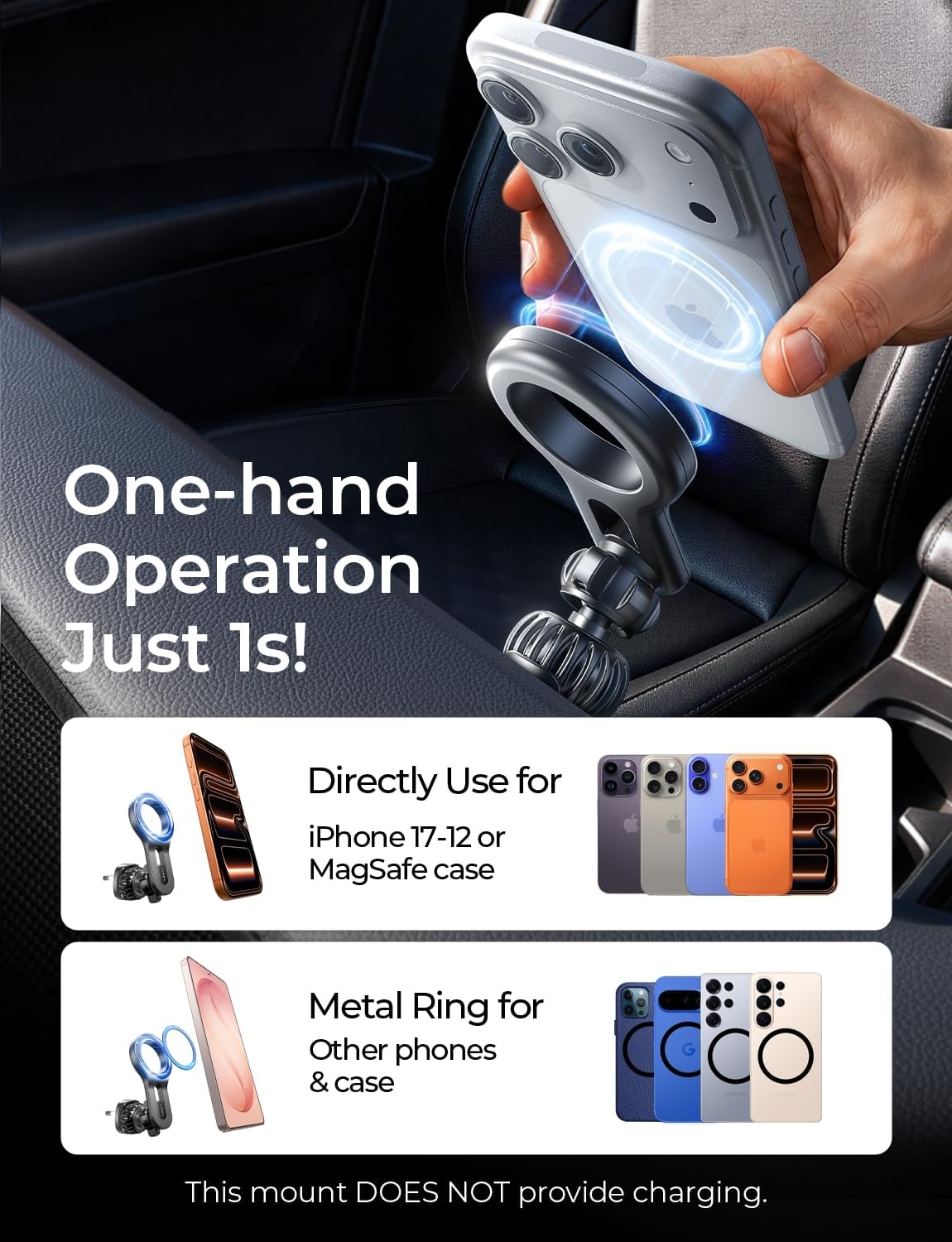 LISEN for MagSafe Car Mount for iPhone 18 Pro Max, Magnetic Phone Holder for Car Vent Phone Mount, Magnetic Car Phone Mount for, Air Vent Car Phone Holder Gifts for iPhone 18 Pro Max Car Holder 17 16