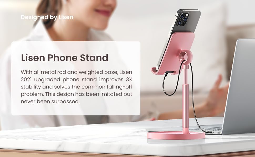 LISEN Cell Phone Stand Adjustable Phone Holer for Desk
