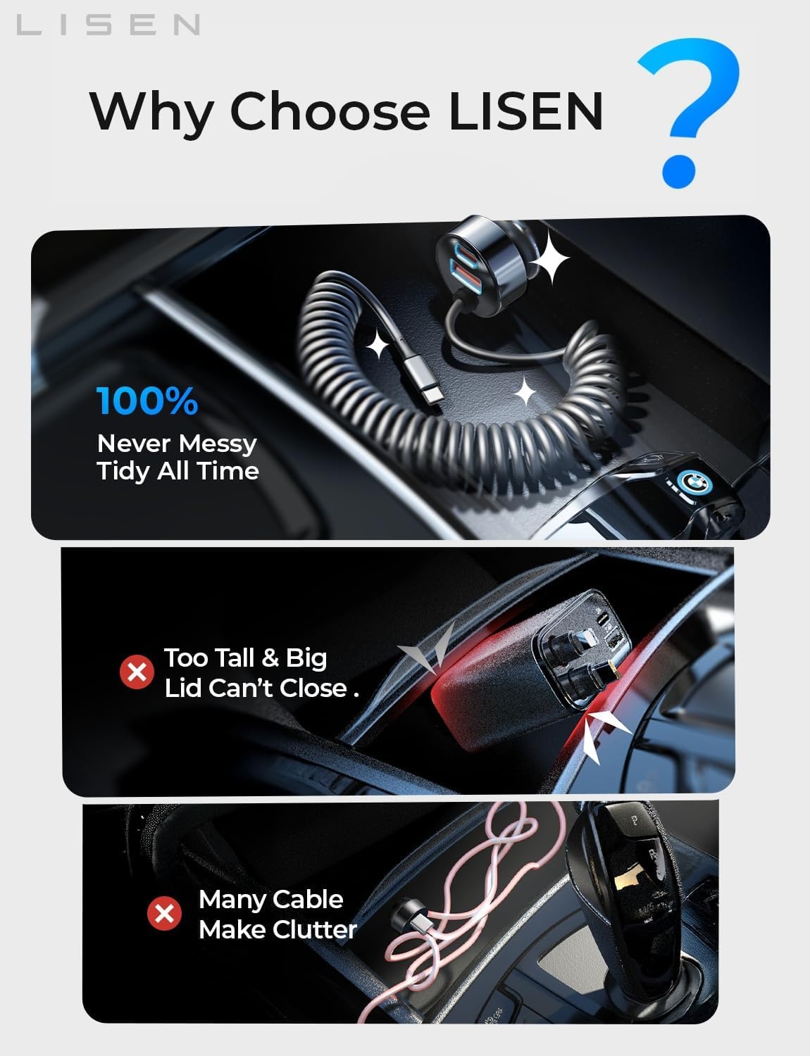 LISEN 90W iPhone 17 16 15 Pro Max用カーチャージャー USB C 急速充電、iPhone 15 16 17 Pro用超高速カーチャージャー タイプCアダプター iPhone 17 16 15 Air ProMax Plus、Samsung Galaxy S25、Pixel、Android用