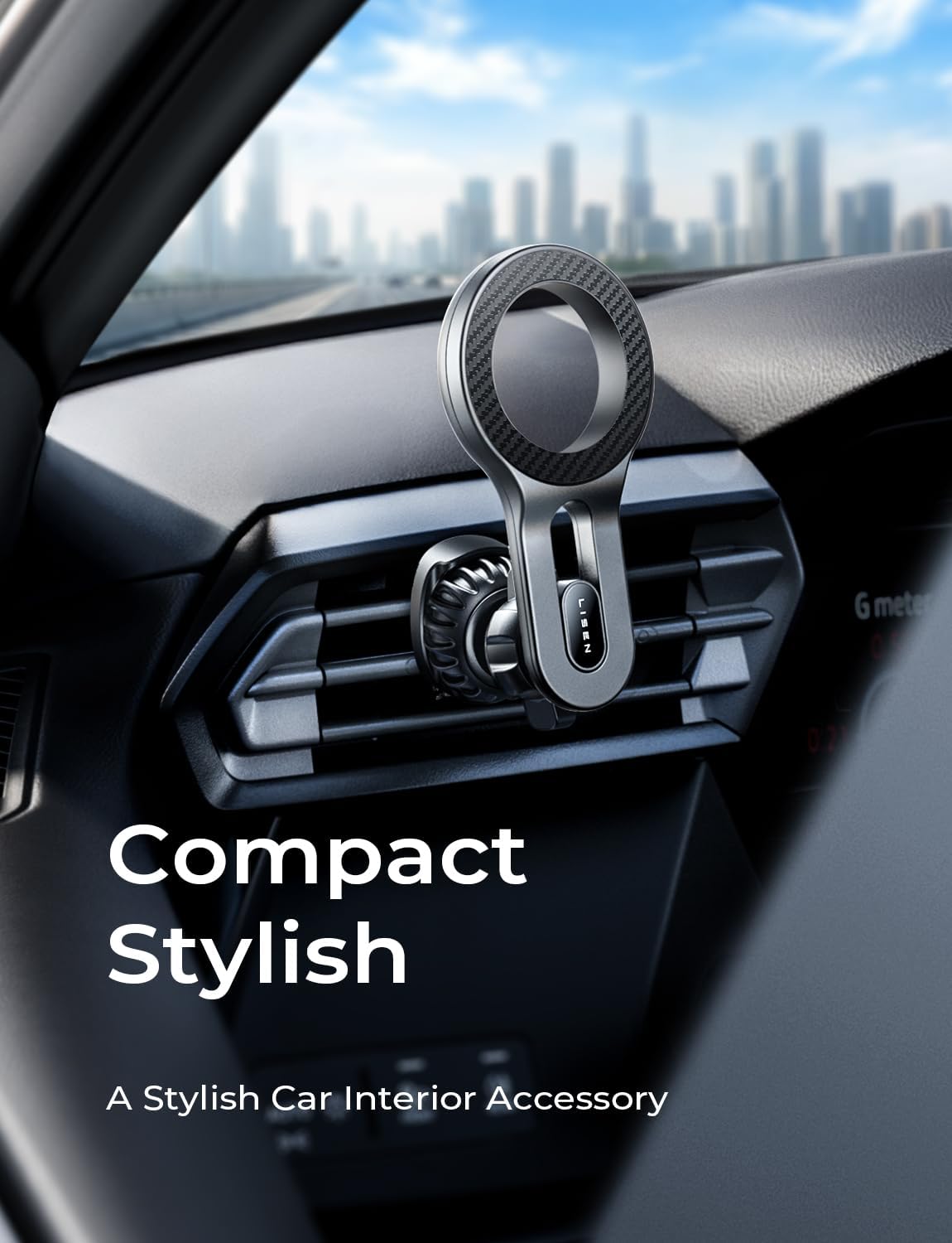 LISEN for iPhone 18 MagSafe Car Mount, Magnetic Phone Holder for Car Vent Phone Mount, Magnetic Car Phone Holder iPhone Car Mount, Air Vent Car Phone Mount Gifts for iPhone 18 17 16, Carbon Fiber