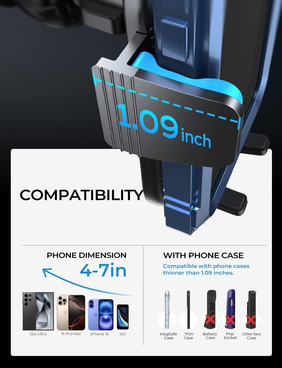 LISEN Car Phone Mount, Phone Holders for Your Car