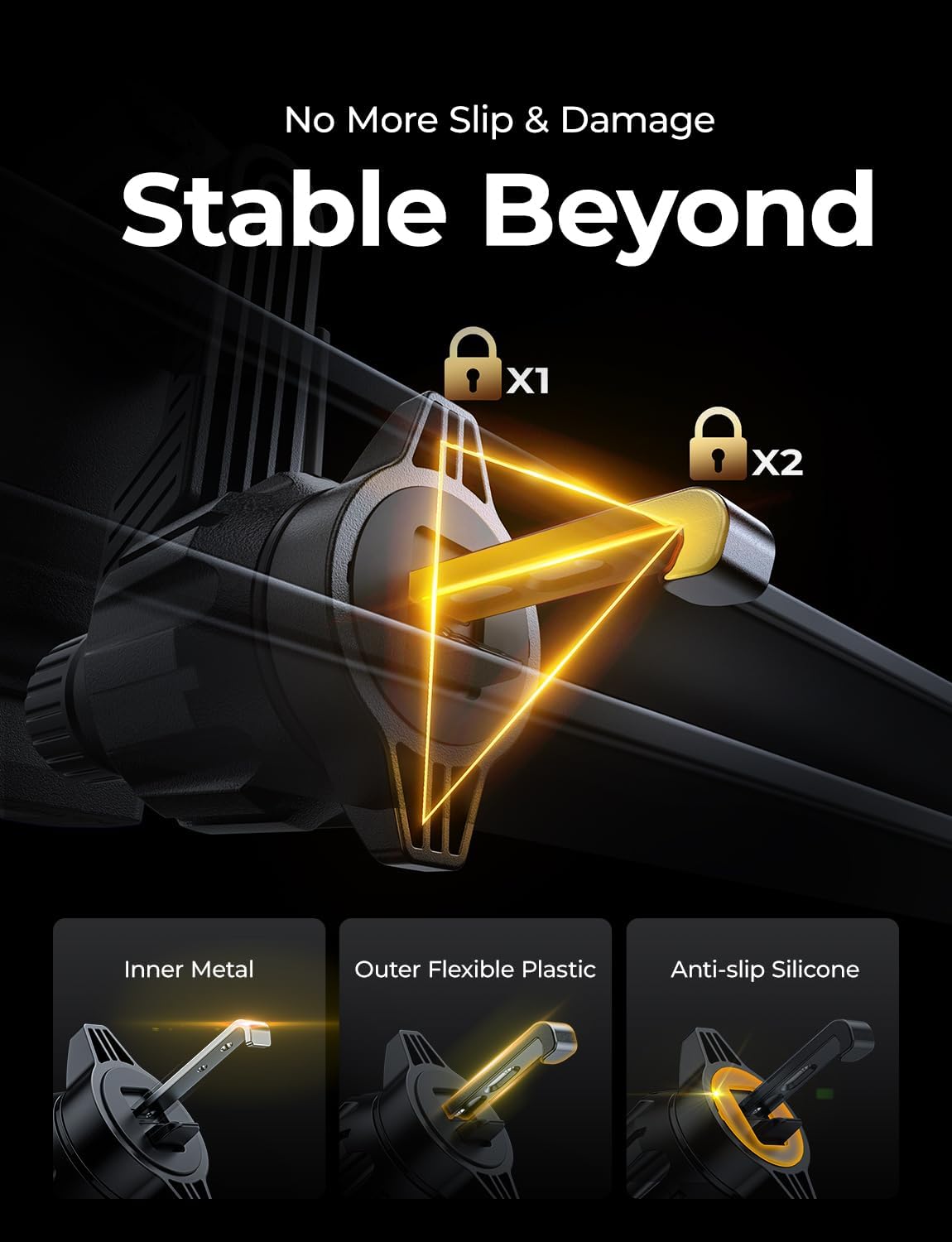 LISEN 2024 アップグレードされた車載電話ホルダーベント