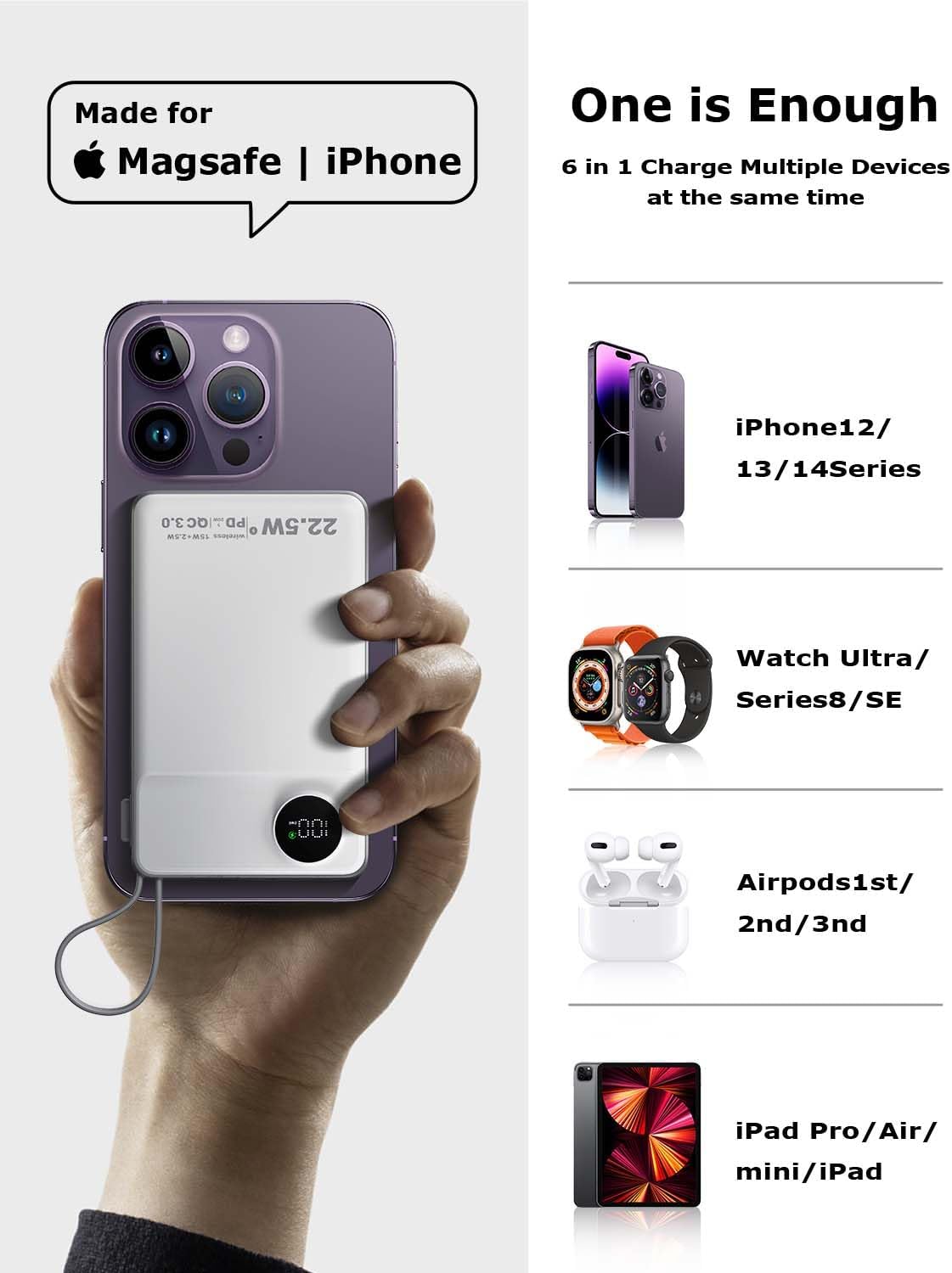 Lisen Magsafe パワーバンク 10000mAh