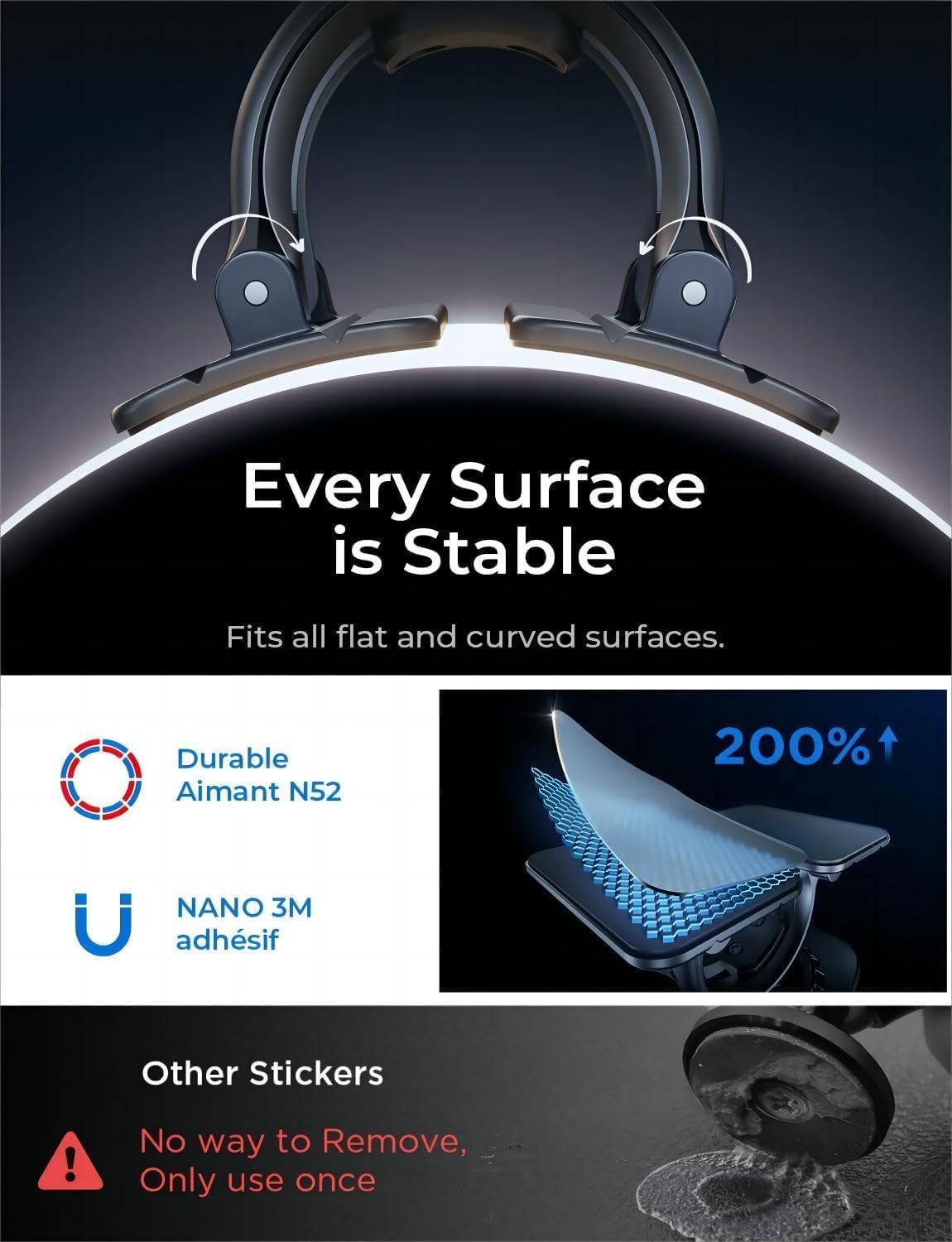 LISEN for Magsafe Car Mount [24 Strong Magnets]