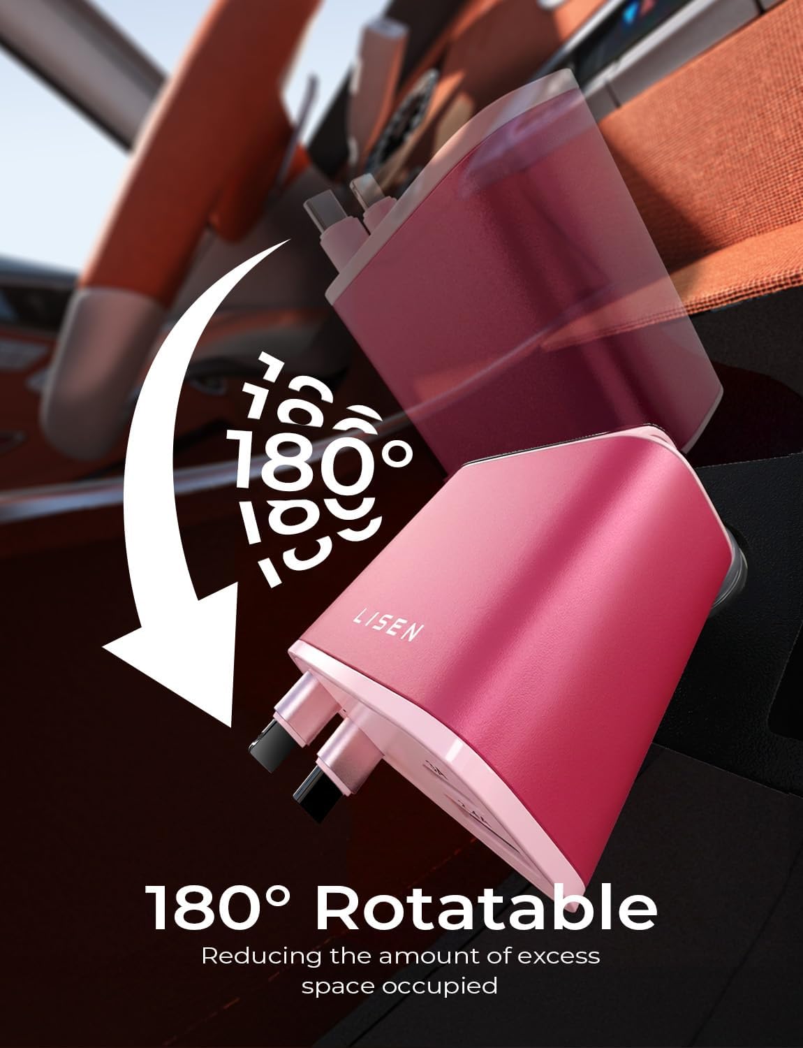 LISEN Retractable Car Charger Adapter for iPhone 17