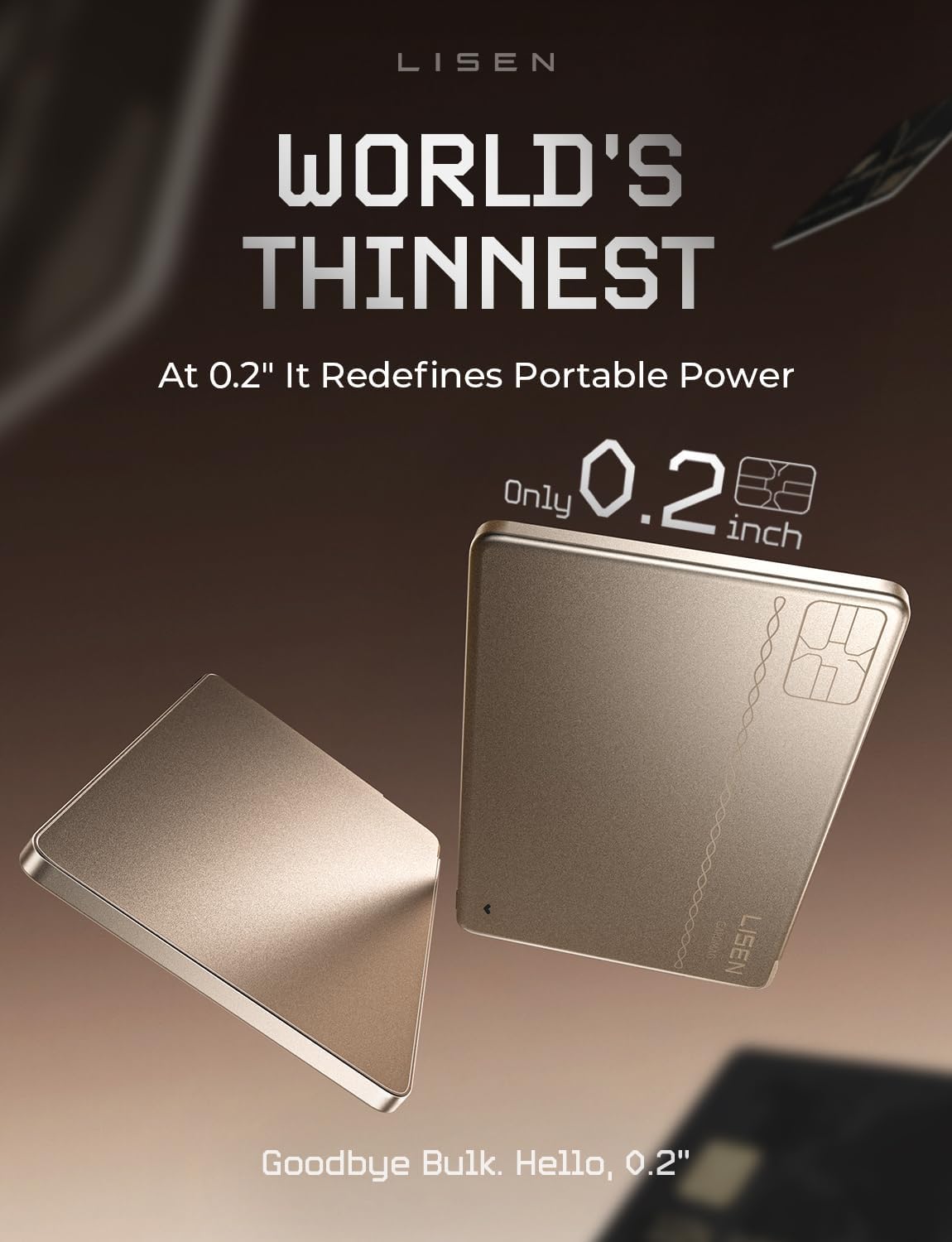 LISEN 0.2インチ チャージカード 携帯電話充電器