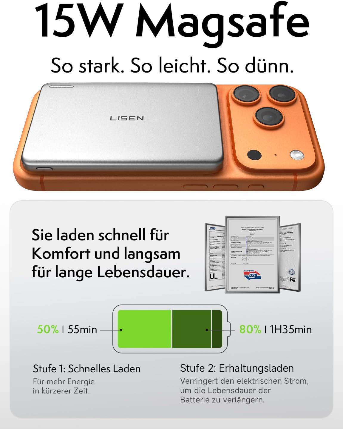 LISEN Powerbank MagSafe Slim Magnetic