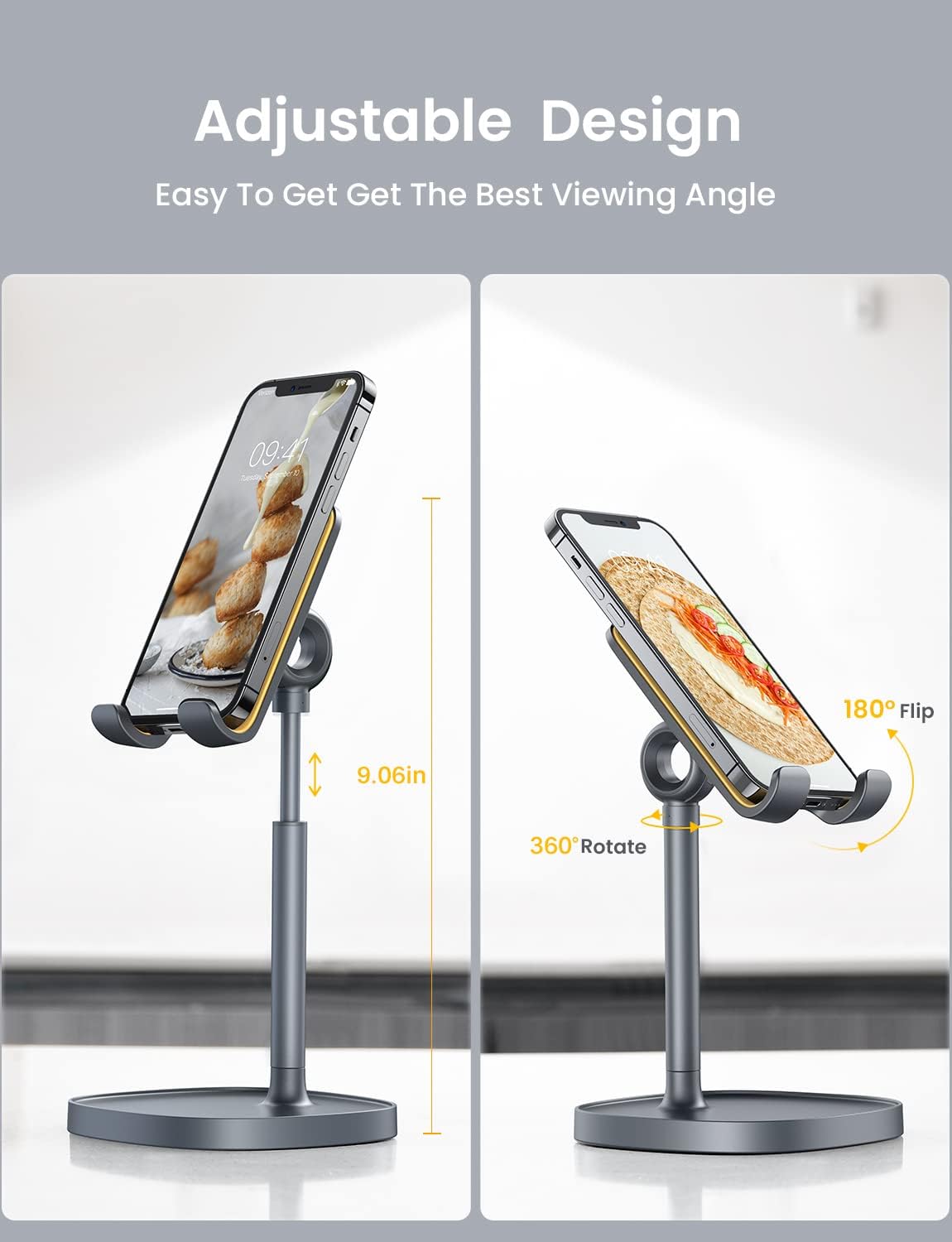 LISEN Cell Phone Stand Adjustable Phone Holer for Desk