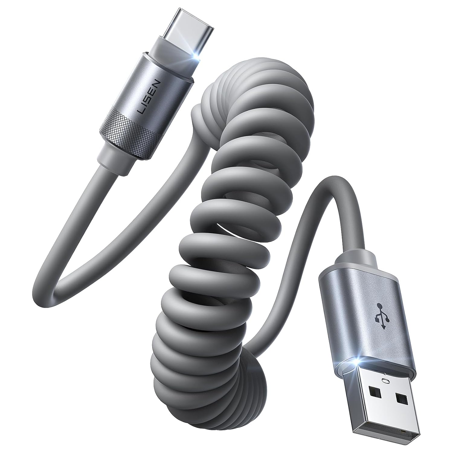 LISEN Aufgerolltes USB-C ケーブル 2 パック