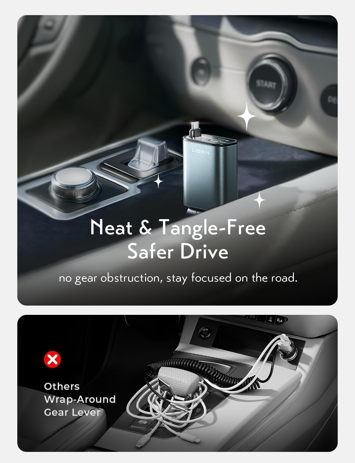 LISEN Retractable Car Charger