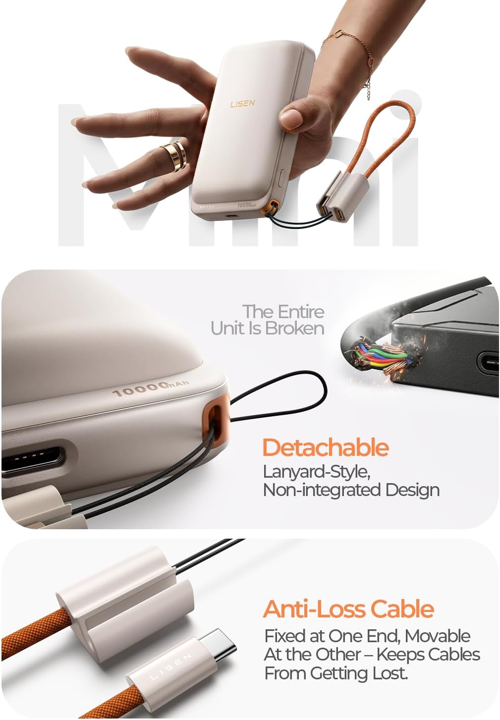 LISEN Qi2.2 25W für Magsafe Powerbank (Khaki)