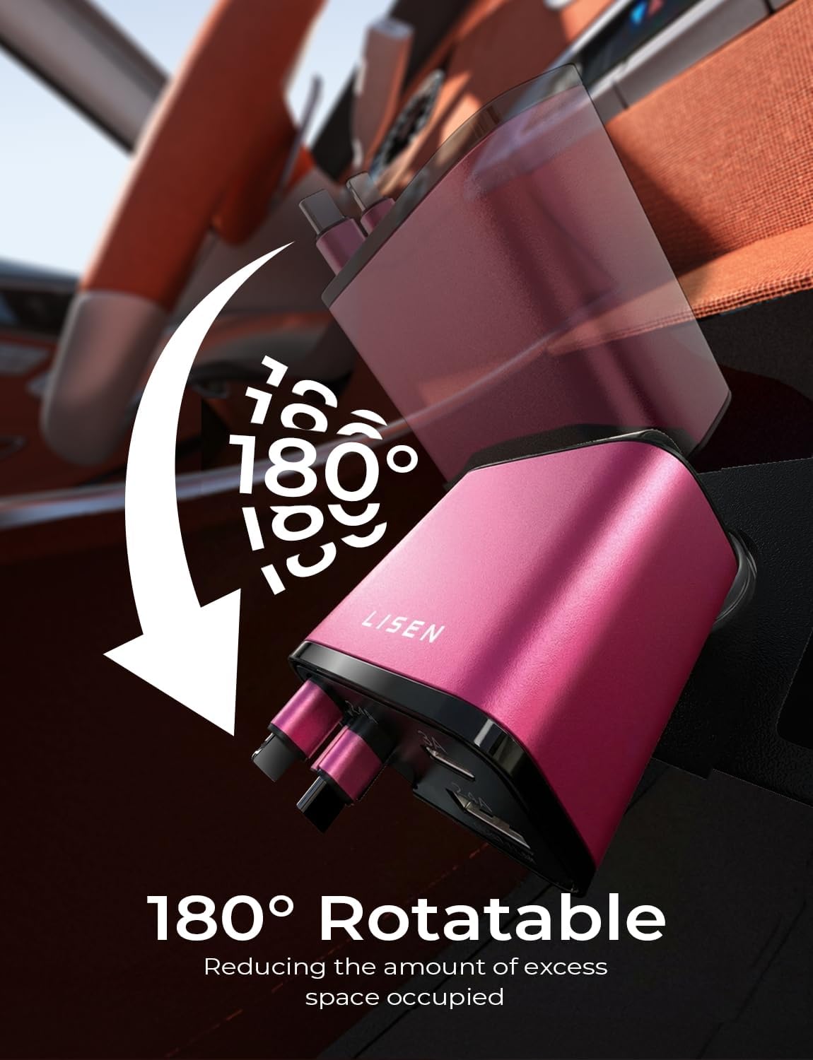 LISEN Retractable Car Charger 4 in 1, Fast Car Phone Charger with Cord 31.5inch