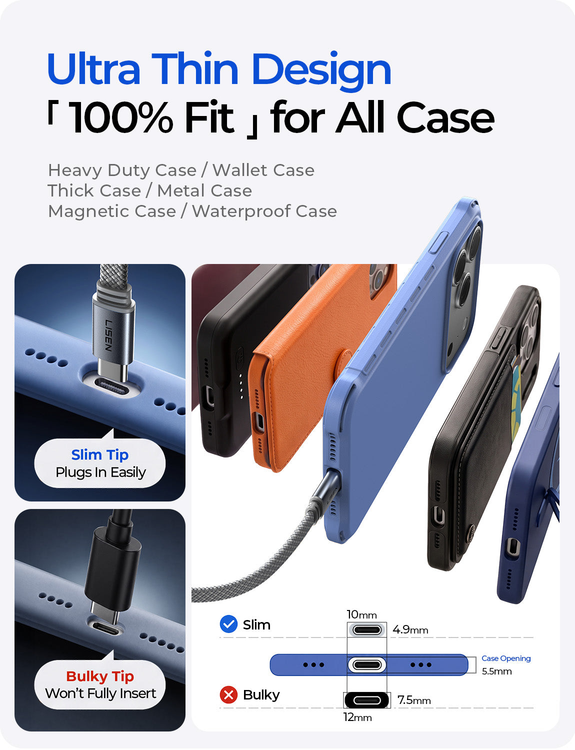 LISEN for iPhone 18/18 Pro Max Duo 17 Car Carplay Cable Charger Cord USB C