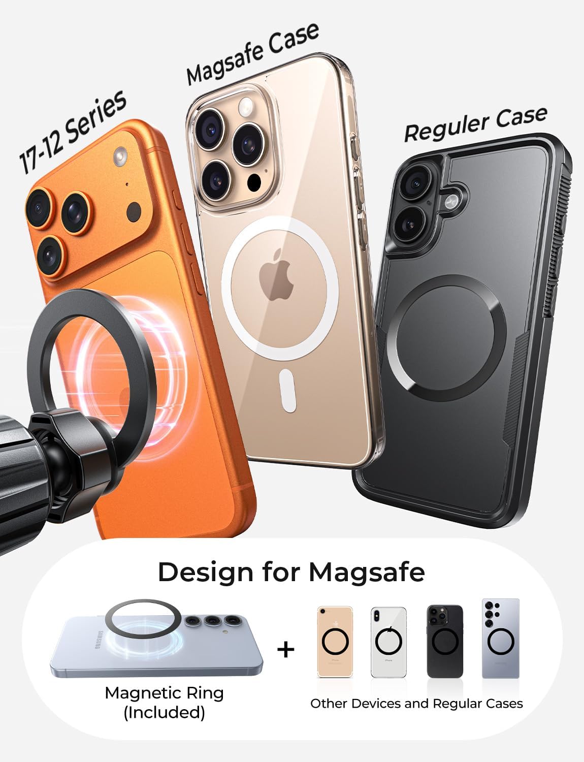 LISEN for iPhone 18 Pro Max Car Mount Holder Magnets Magnetic for MagSafe Car Mount Vent Dashboard Magnet Cell Phone Holder Mounts Car Accessories fit iPhone 18 Pro Max 17 16 15 14 13 12 Purple