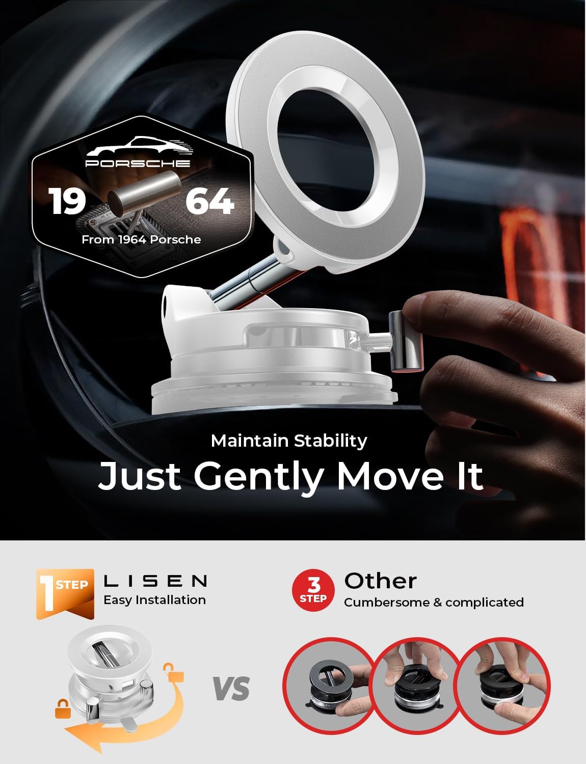 LISEN für Magsafe KFZ-Halterung, Magnetisches Autozubehör für Damen, Herren, Jeep, LKW
