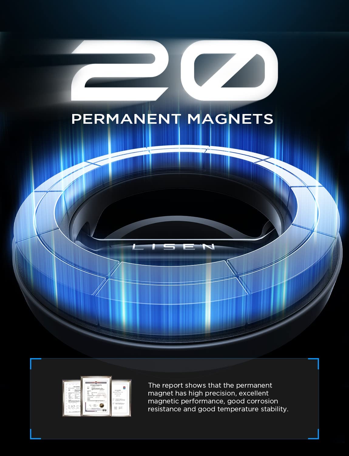 LISEN MagSafe カーマウント用 [24個の強力マグネット] 360°回転式マグネット式電話ホルダー 車用 ハンズフリー iPhone カーホルダーマウント ダッシュフォンマウント 車用 iPhone 15 14 13 12 Pro Max Plus Mini MagSafe ケースに対応