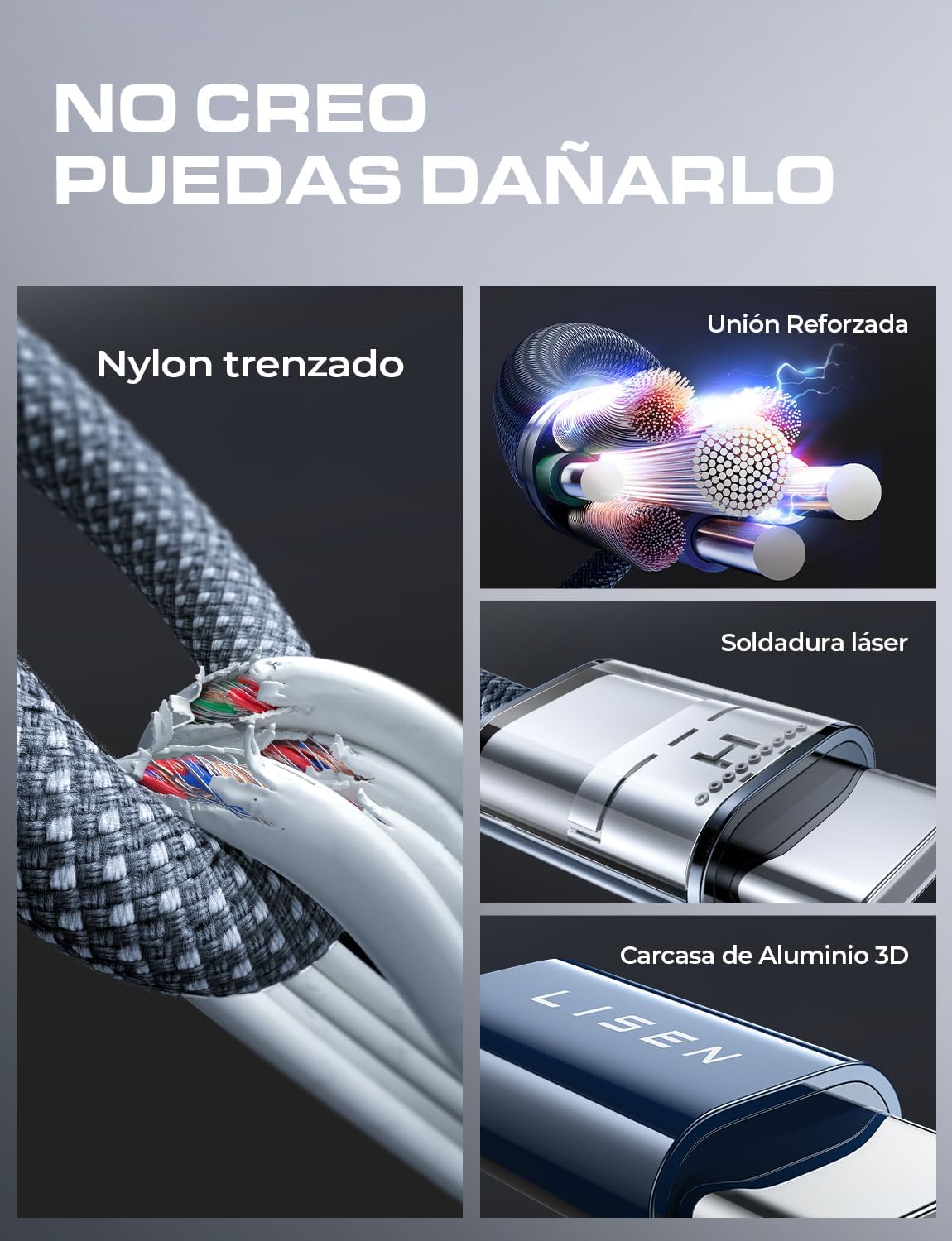 LISEN 240W Cable USB C a USB C 1M