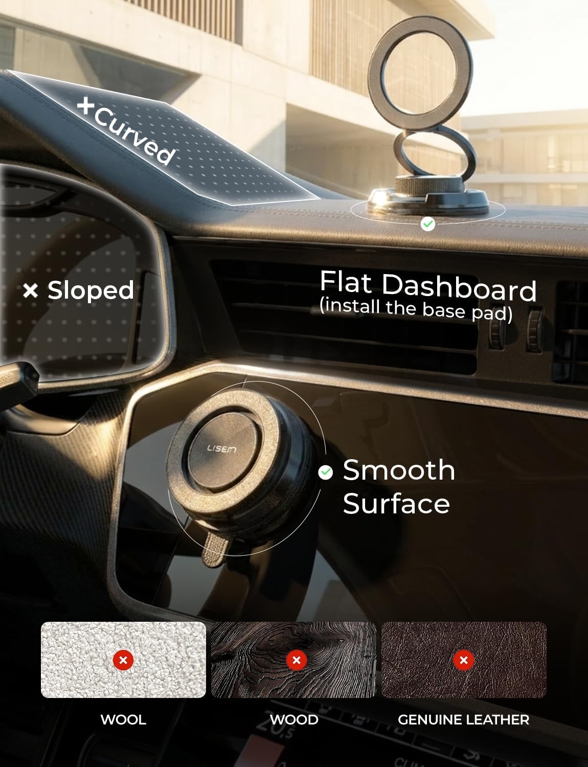 LISEN Suction Phone Mount for Vacuum