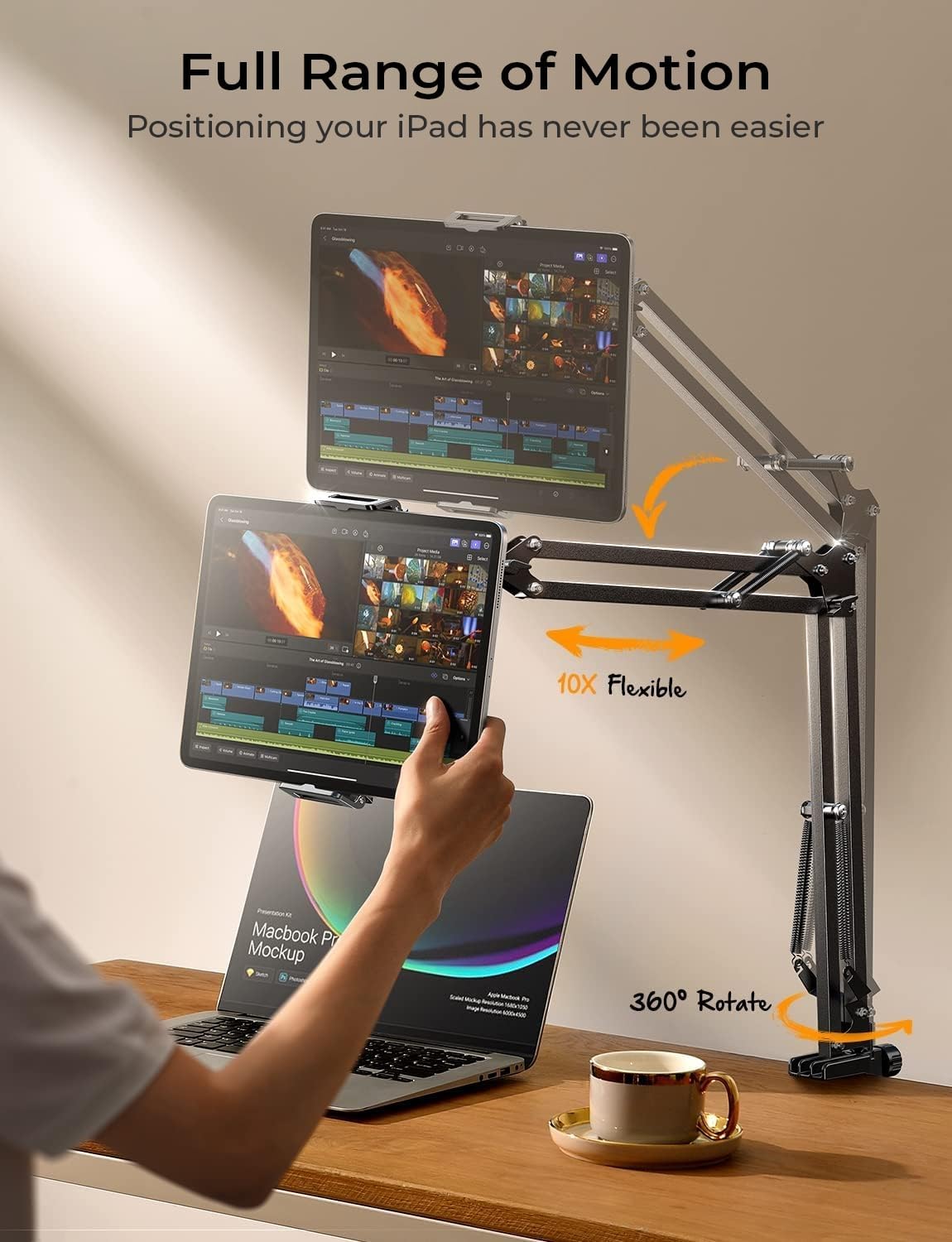 Lisen 2クランプ タブレット フォン スタンド デスク用