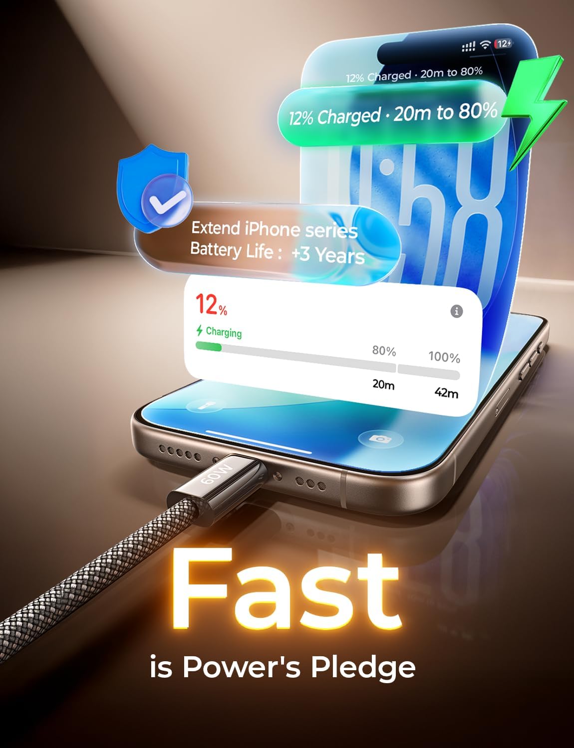 LISEN USB C ケーブル 5本パック [3.3/3.3/6.6/6.6/10フィート] 