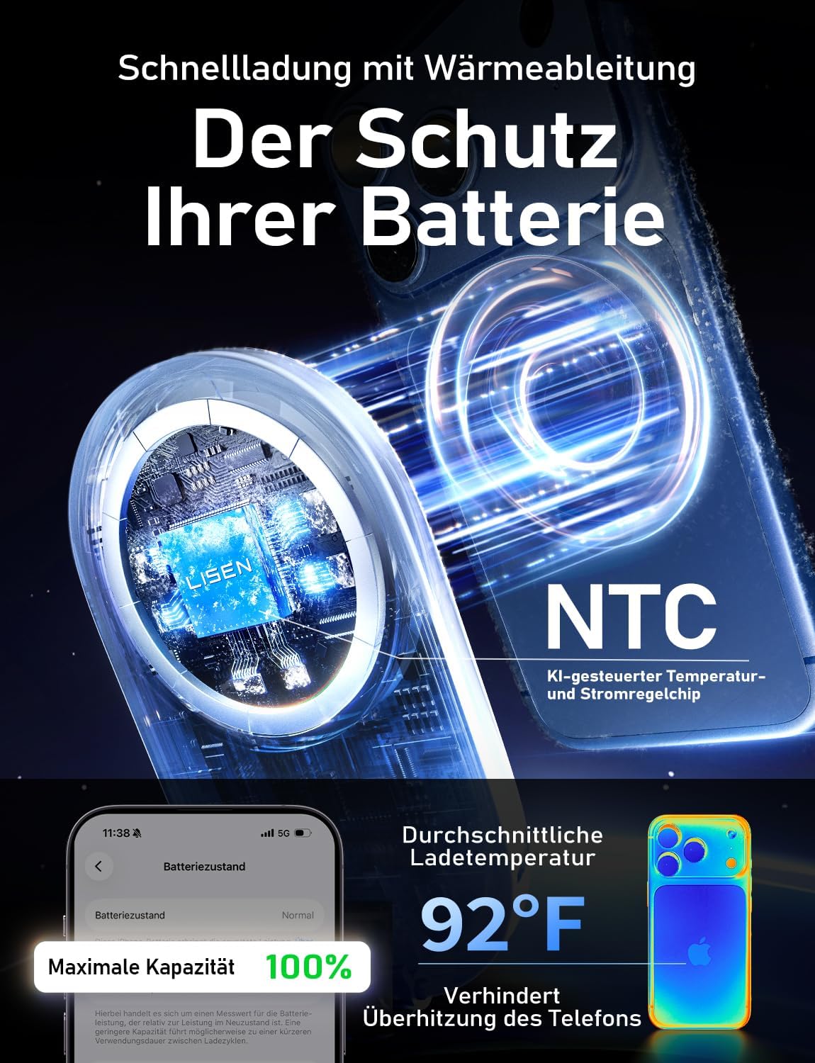 LISEN 3 in 1 MagSafe Ladestation Apple