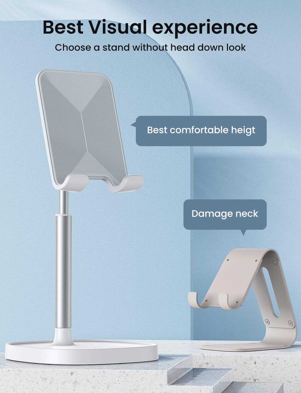 LISEN Cell Phone Stand Adjustable Phone Holer for Desk