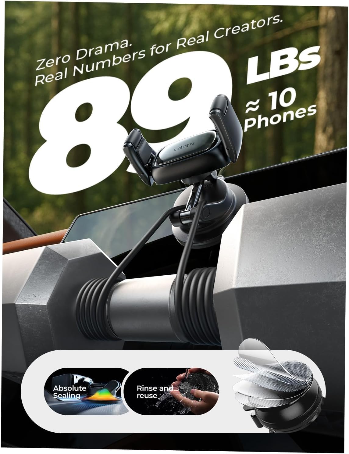 LISEN Suction Car Phone Holder, [Industry First]