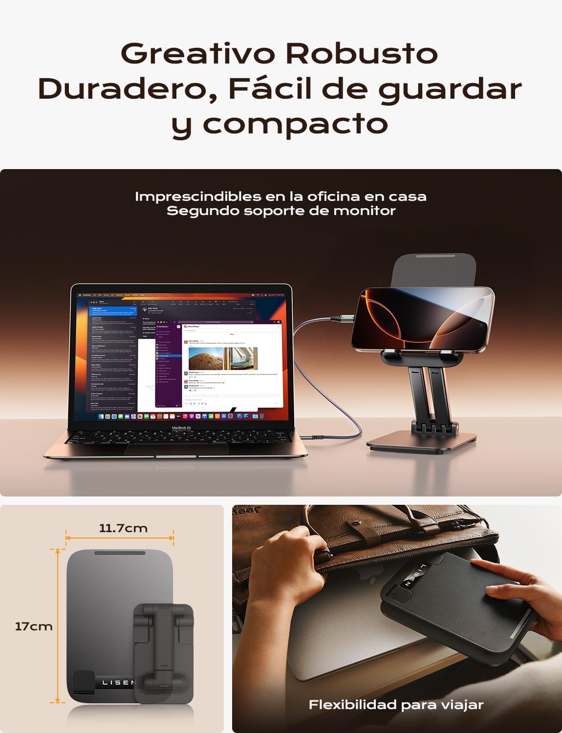 LISEN Soporte para iPad Tablet Totalmente Metálico, Universal Multiángulo Ajustable