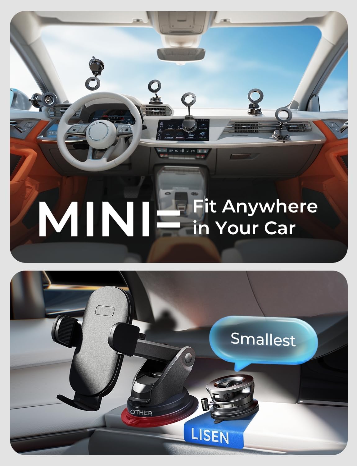 LISEN für Magsafe KFZ-Halterung, Magnetisches Autozubehör für Damen, Herren, Jeep, LKW