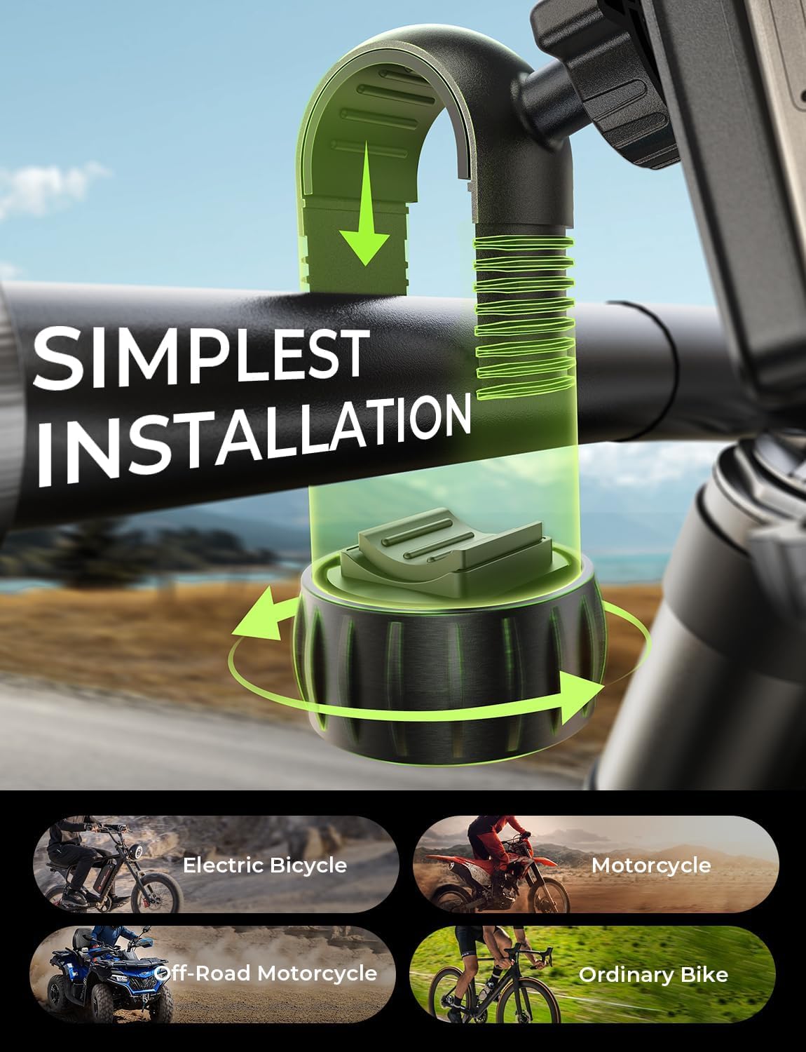 LISEN Bike Phone Holder Mount,[Super Easy Install]
