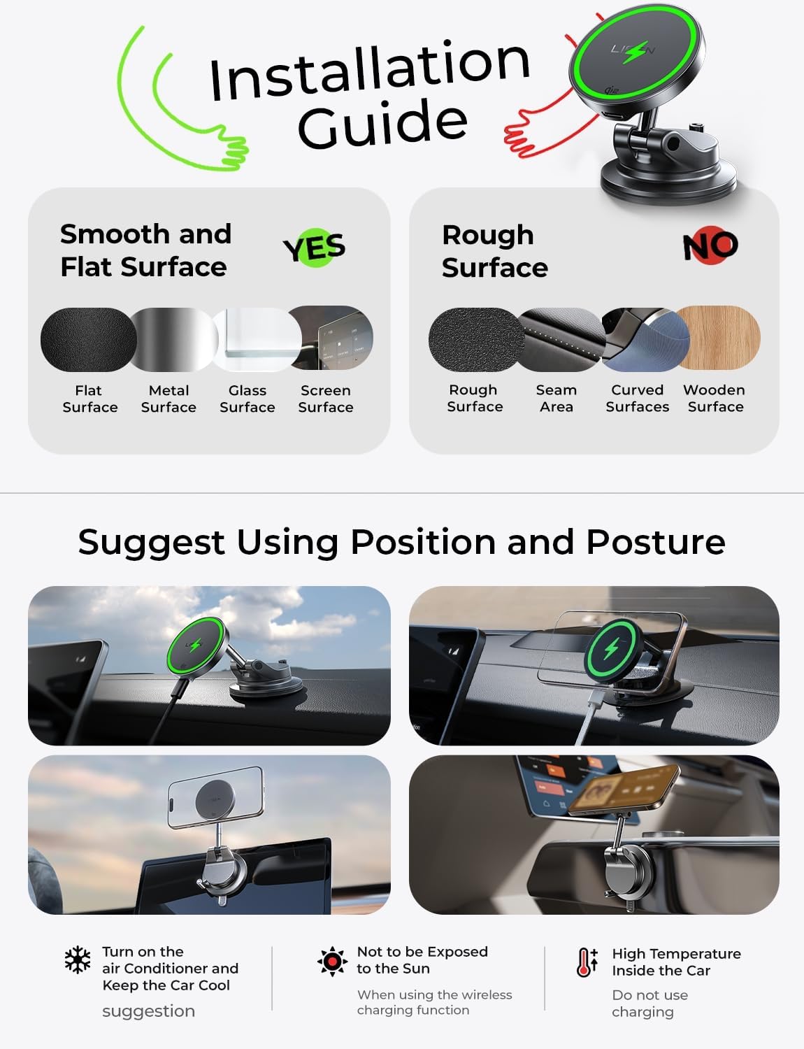 LISEN Car Phone Holder Retractable