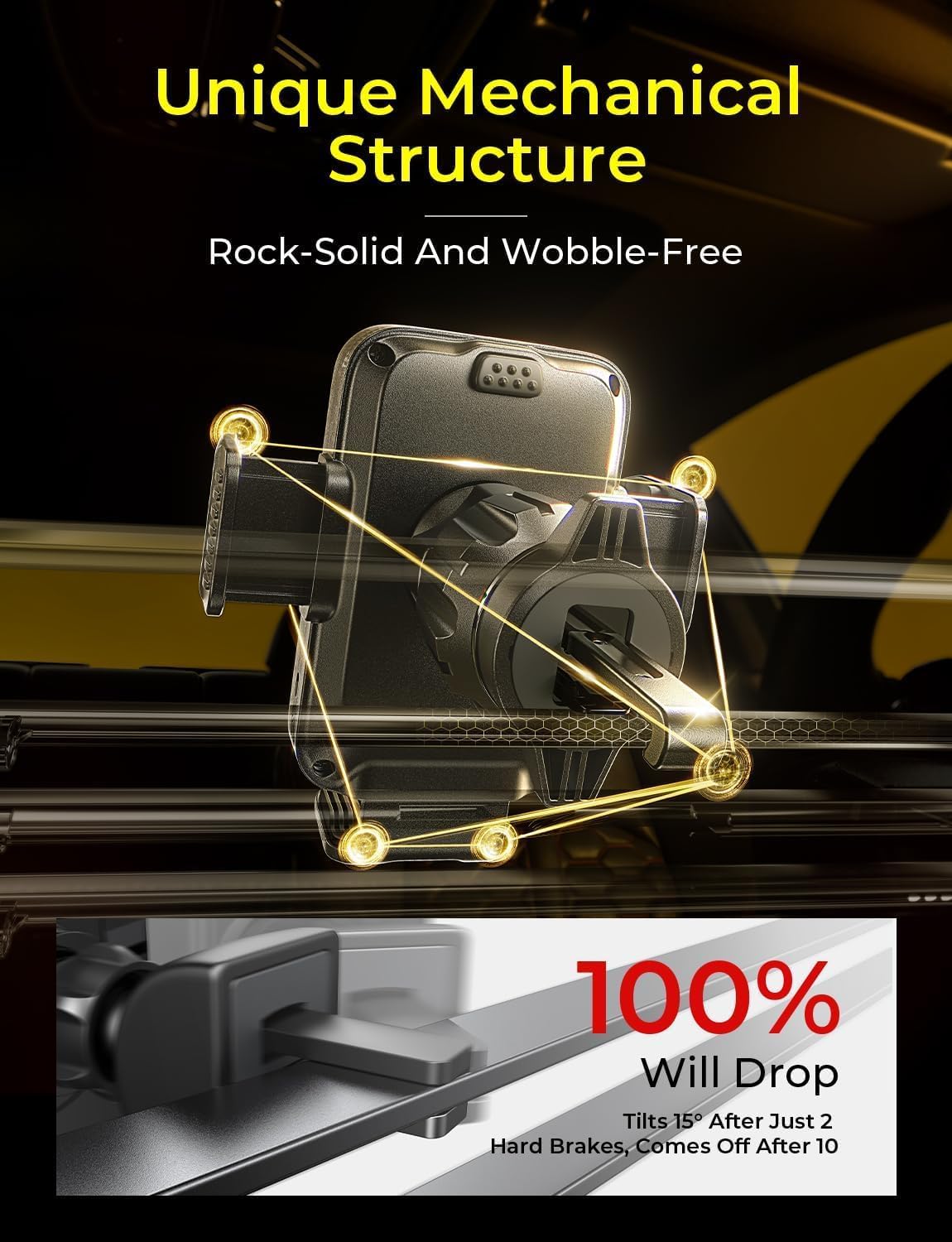 LISEN For Android [15W Pro] Mobile Phone Holder Car with Charging Function