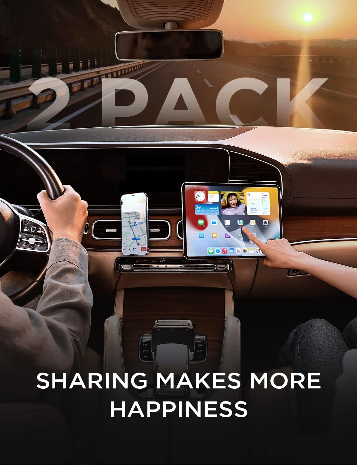 [6 Strong Magnet] LISEN 2 Pack Car Phone Holder