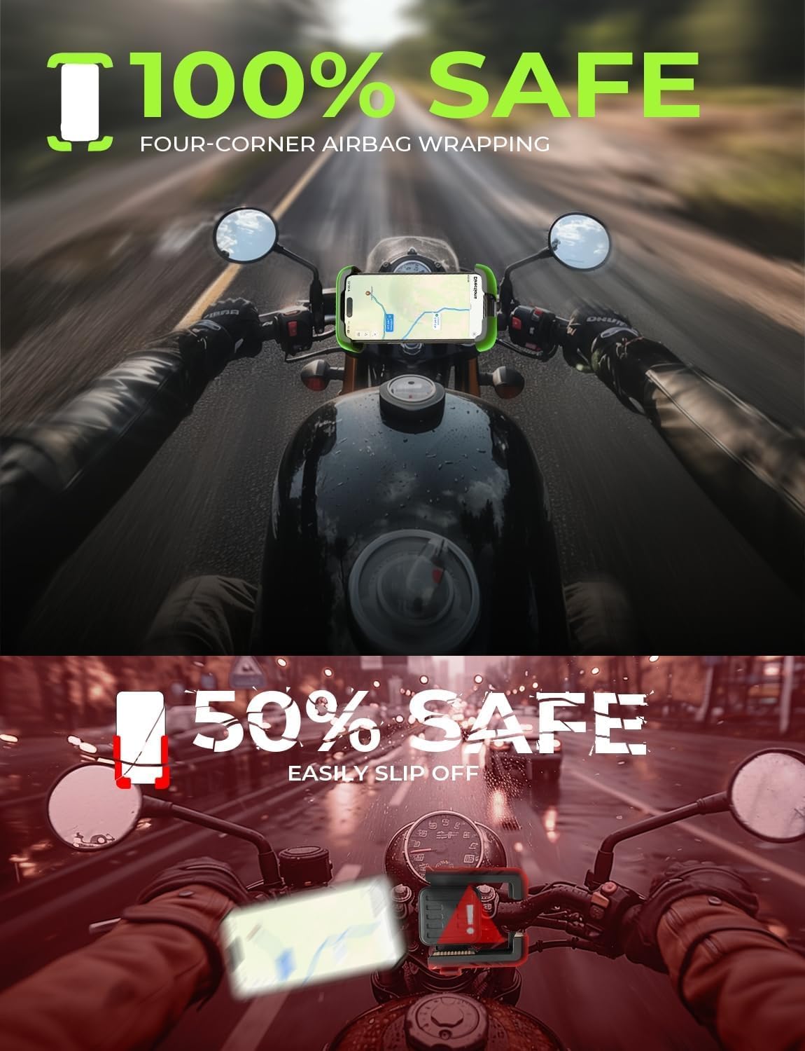LISEN Bike Phone Holder Mount,[Super Easy Install]