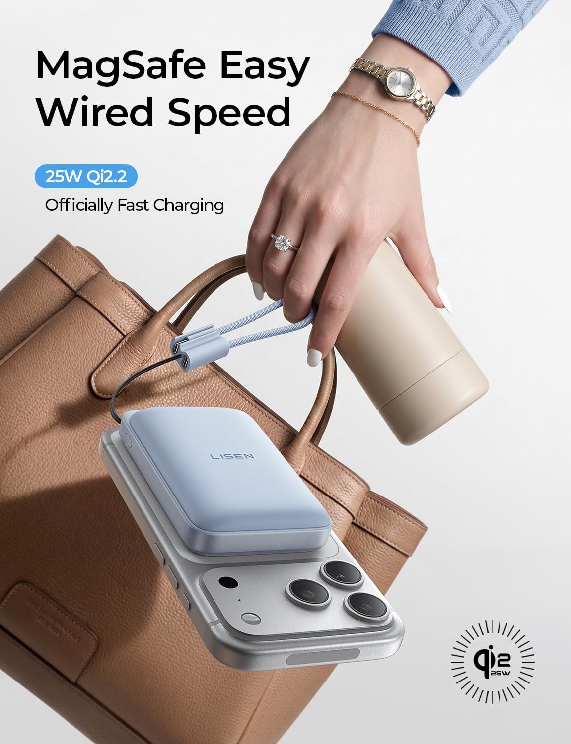 LISEN Qi2.2 25W for Magsafe Power Bank (Blue)