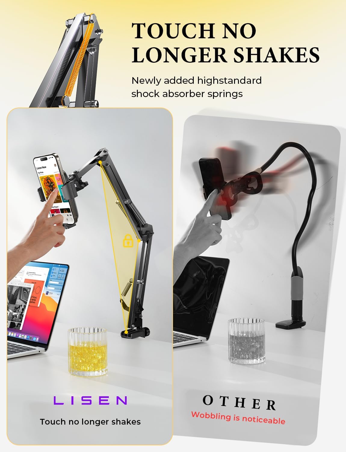 LISEN Gooseneck Phone Holder for Bed Desk