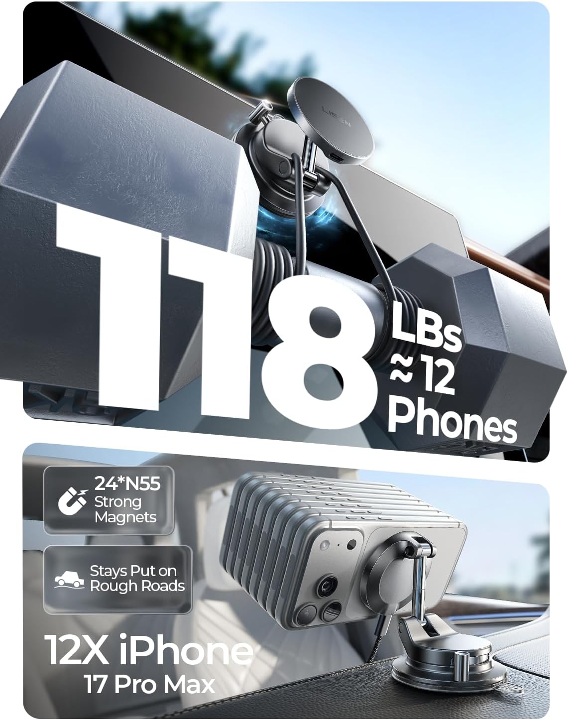 LISEN Car Phone Holder Retractable