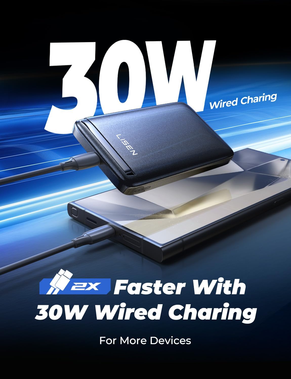 LISEN Qi2 急速充電 ポータブル MagSafe パワーバンク