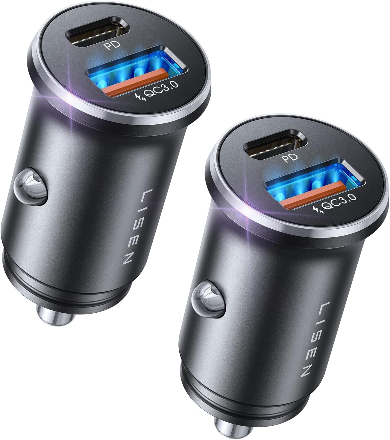 LISEN 54 W 2-Pack USB C Cigarette Lighter