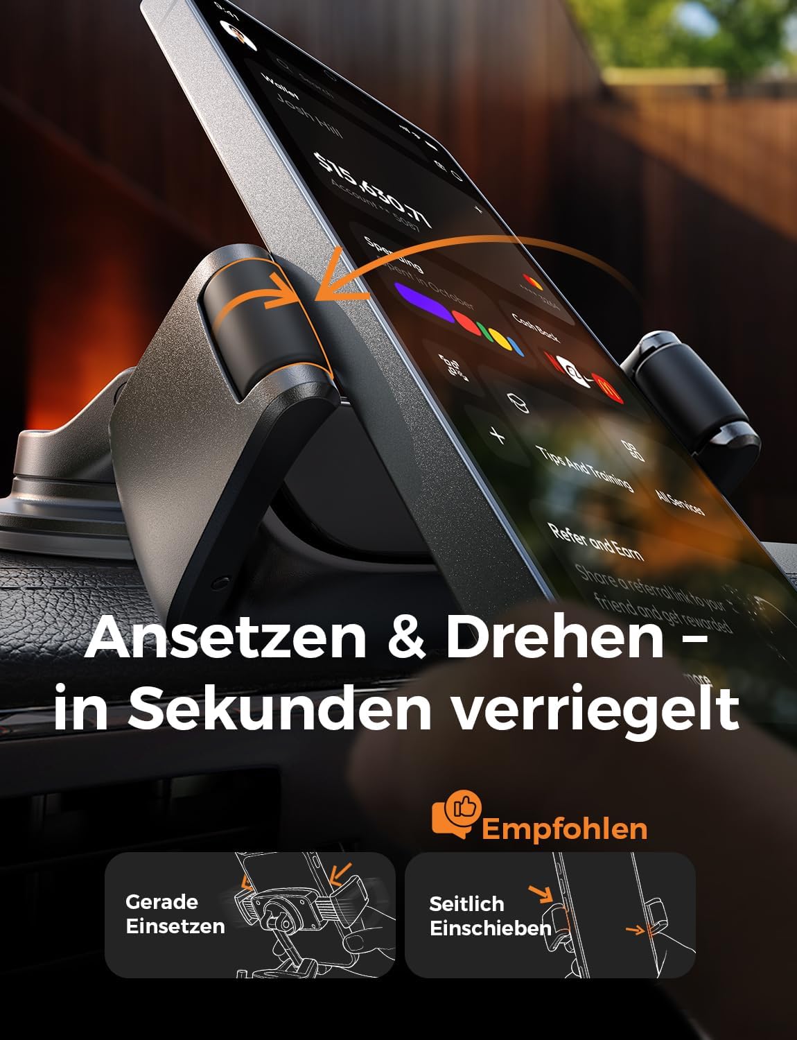 LISEN Vacuum Mobile Phone Holder Car