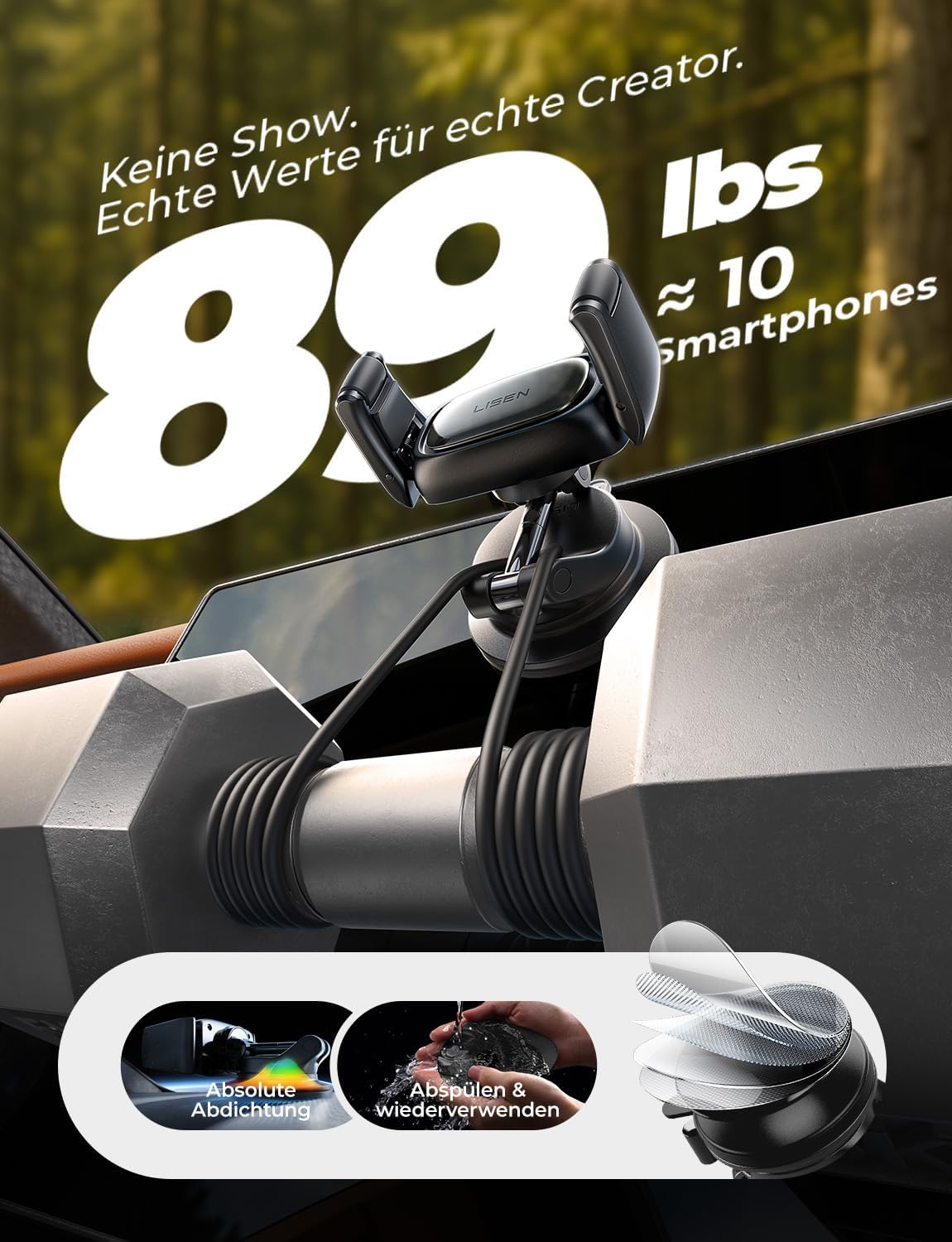 LISEN Vacuum Mobile Phone Holder Car