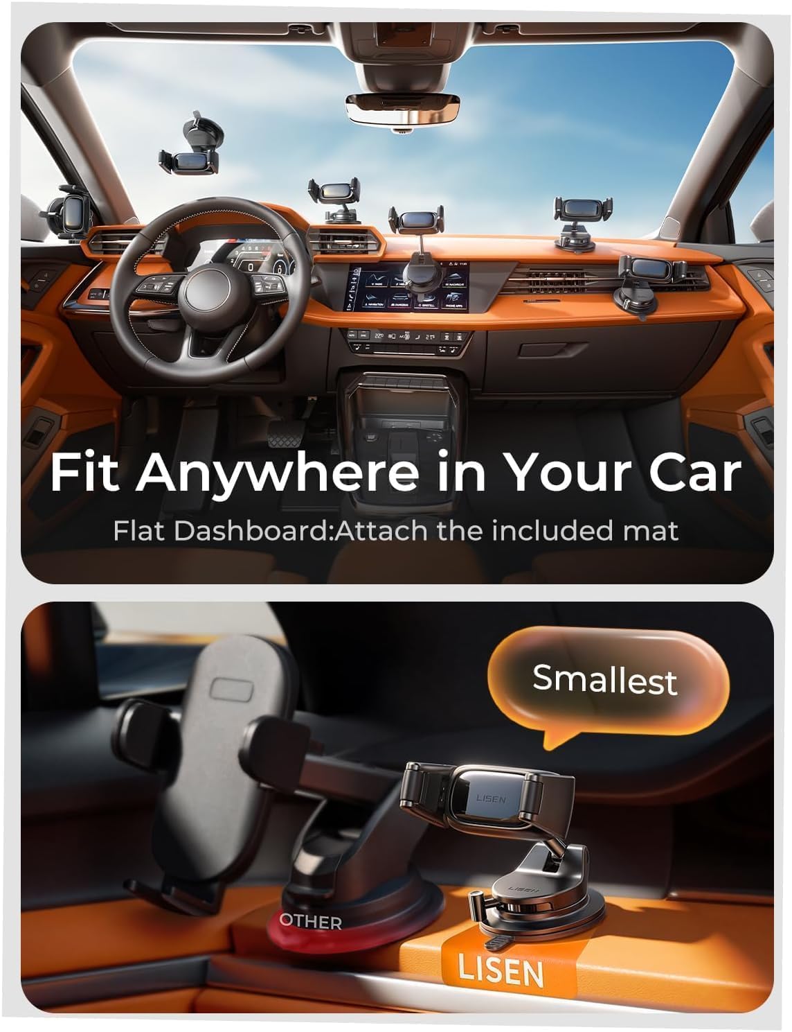 LISEN Auto-Adjust Suction Car Mount