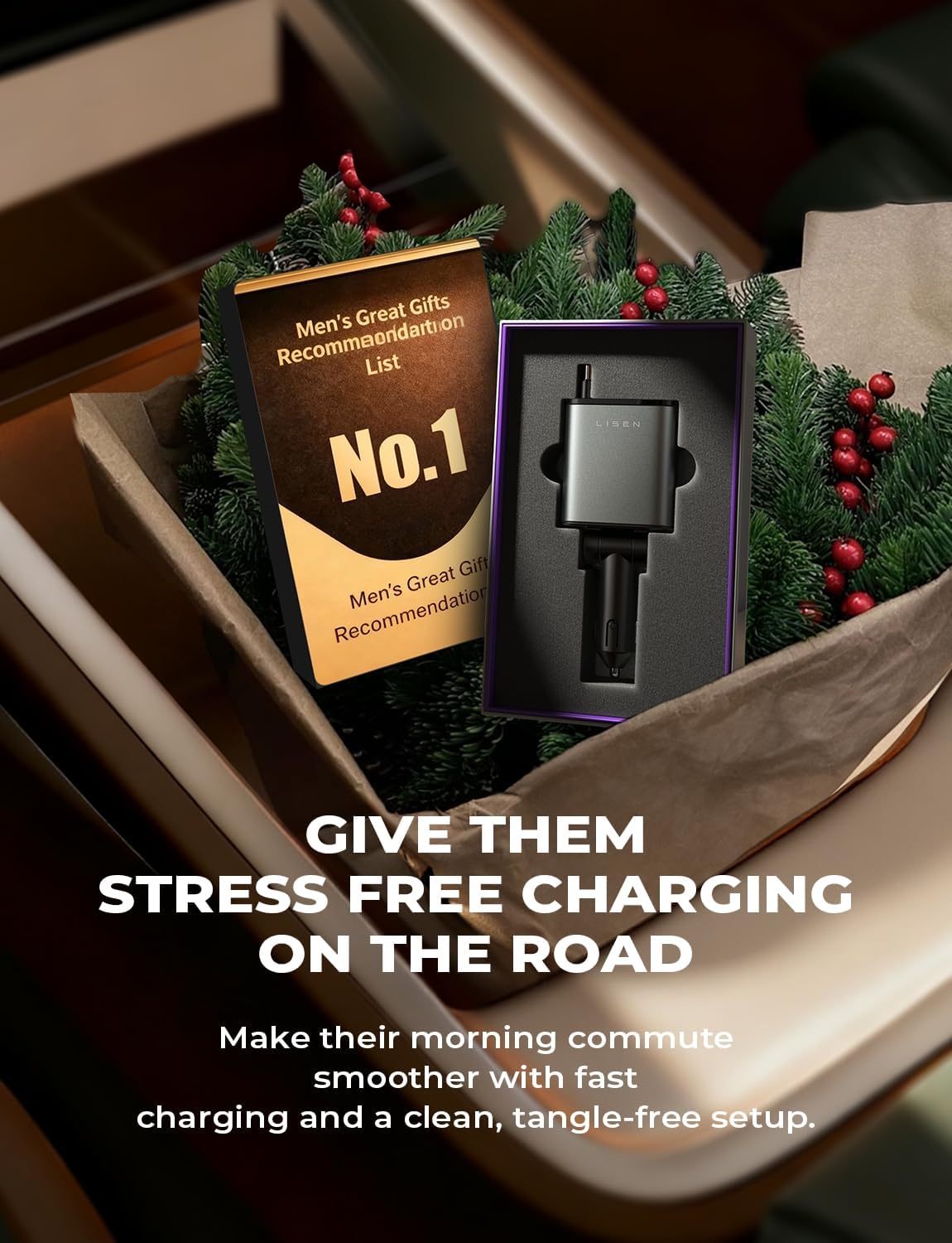 LISEN Retractable Car Charger Gift Box Edition